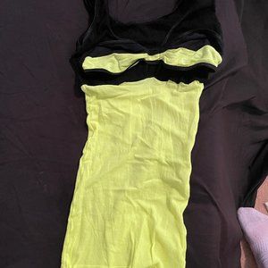 Neon Green and Black Mini Dress